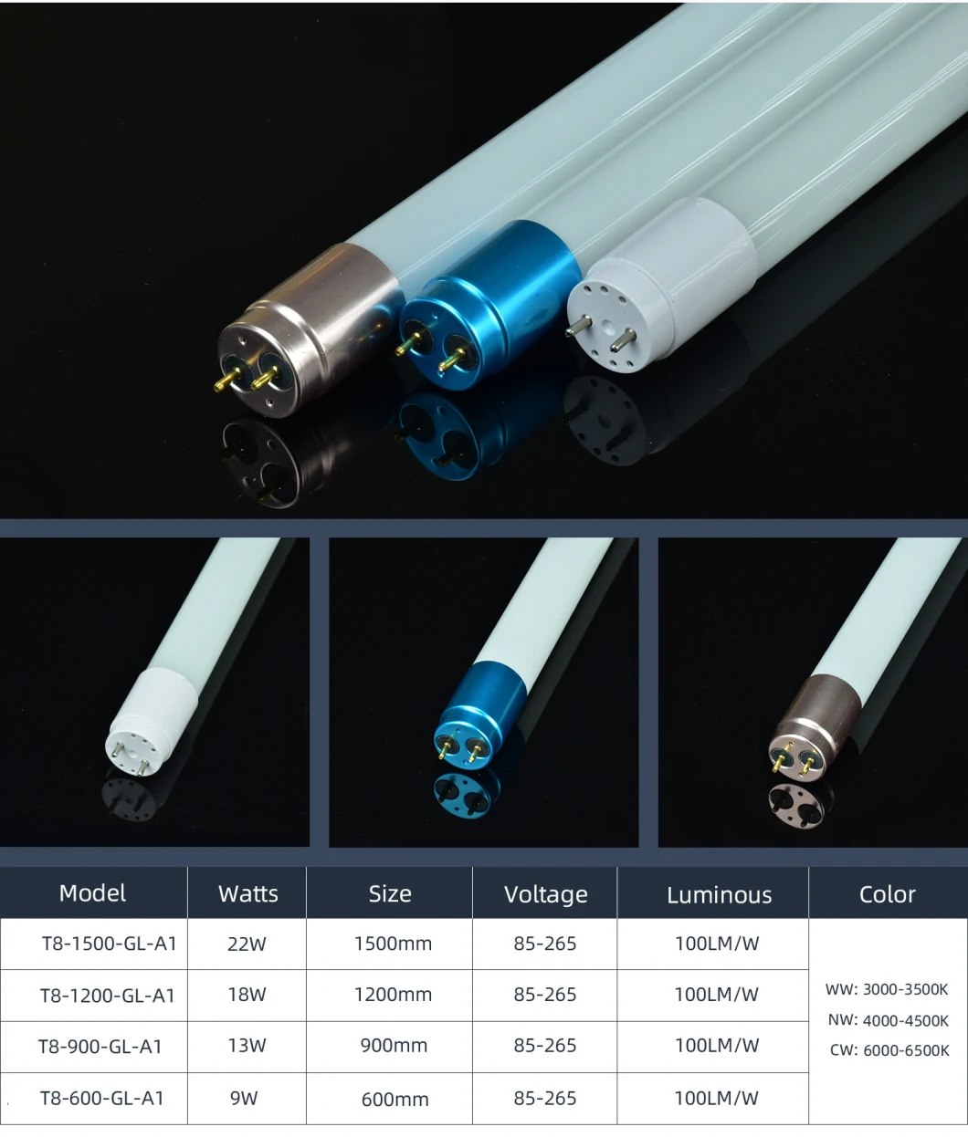 Super Bright OEM&ODM Indoor Lighting V Shaped Aluminum Shop Lights 4FT 8FT Integrated T8 LED Tube