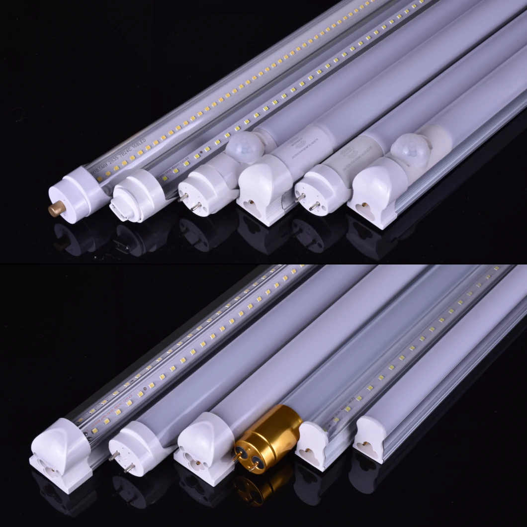 Super Bright OEM&ODM Indoor Lighting V Shaped Aluminum Shop Lights 4FT 8FT Integrated T8 LED Tube